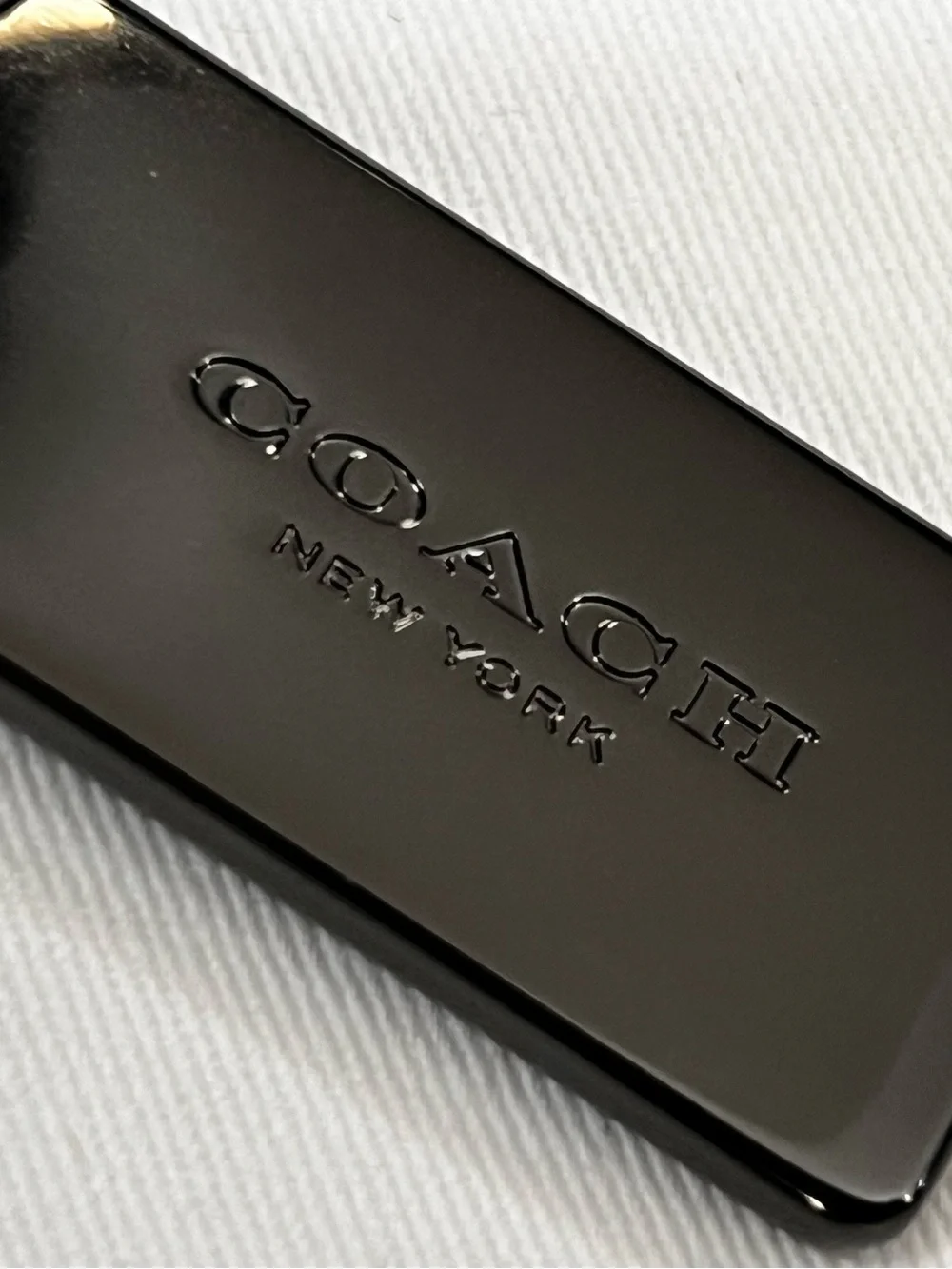 Coach black metallic Black Logo Tag Pendant - Picture 3 of 8